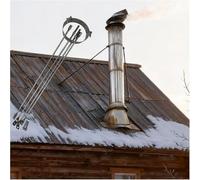 HEFJIAYCIQ Kit De Support Pour Tuyau De Poêle, Pince De Fixation Pour Tuyau De Cheminée En Acier Inoxydable, Support Mural Pour Évacuation De Poêle De Camping,Argent,290mm