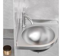 HEFJIAYCIQ Lavabo D'angle En Acier Inoxydable Pour Salle De Bain, Petit Lavabo Mural Pour Salle De Bain, Pour L'intérieur, Le Garage, La Buanderie/Le Local Technique,Silver 1,32x32x17.5cm