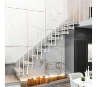 HEFJIAYCIQ Main Courante D'escalier À Fixation Latérale En U, Balustres D'escalier D'intérieur Et D'extérieur, Pour Porches, Terrasses, Greniers, Hôtels, Colonnes De Soutien,Blanc,40cm/1.3ft