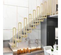 HEFJIAYCIQ Main Courante D'escalier À Fixation Latérale En U, Balustres D'escalier D'intérieur Et D'extérieur, Pour Porches, Terrasses, Greniers, Hôtels, Colonnes De Soutien,D'or,45cm/1.4ft