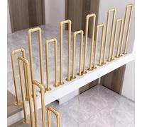 HEFJIAYCIQ Mains Courantes En Métal En Forme De U, Marchepieds Décoratifs D'escalier Barre D'appui En Fer Forgé, Pour Maison/Villa/Couloir Colonne De Rampe D'escalier,D'or,40cm/1.3ft
