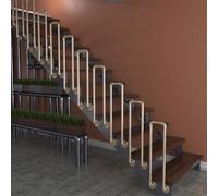HEFJIAYCIQ Mains Courantes En U Pour Escaliers, Mains Courantes 1,1 X 3,3 Pieds Pour Intérieur Et Extérieur, Garde-Corps Industriel En Fer Forgé Pour Jardin, Loft Et Couloir,D'or,45cm/1.4ft