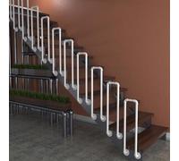 HEFJIAYCIQ Mains Courantes En U Pour Escaliers, Mains Courantes 1,1 X 3,3 Pieds Pour Intérieur Et Extérieur, Garde-Corps Industriel En Fer Forgé Pour Jardin, Loft Et Couloir,Blanc,100cm/3.3ft