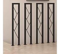 HEFJIAYCIQ Mains Courantes Métalliques En U Pour Escaliers, Hauteur 35~100 Cm Garde-Corps Sécurisé En Fer Forgé, Idéal Pour L'extérieur, Le Porche, Le Loft, La Terrasse, L'hôtel,Noir,35cm/1.1ft