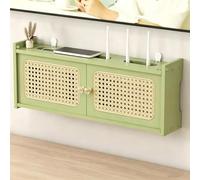 HEFJIAYCIQ Meuble De Rangement en Bois pour Routeur Wi-FI, Boîtier Mural À Forte Capacité De Charge, Étagère De Rangement pour Le Salon, Le Bureau Ou La Chambre À Coucher,Green 2,23.6x4.5x9.1in