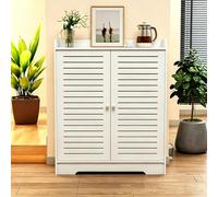 HEFJIAYCIQ Meuble De Rangement pour Routeur Wi-FI, Meuble De Rangement Au Sol À Double Porte pour Modem, avec Étagère Réglable, pour L'entrée, Le Couloir Ou Le Salon,White 2,70x25x75cm