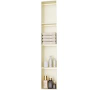 HEFJIAYCIQ Niche De Douche avec Bandes Lumineuses LED, Organisateur De Rangement Étanche en Acier Inoxydable, Éclairage De Salle De Bain Armoire Murale Encastrée,4tier White,28x12.5x120cm
