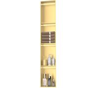 HEFJIAYCIQ Niche De Douche avec Bandes Lumineuses LED, Organisateur De Rangement Étanche en Acier Inoxydable, Éclairage De Salle De Bain Armoire Murale Encastrée,4tier Metallic,28x12.5x120cm