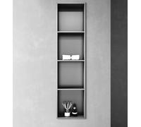 HEFJIAYCIQ Niche De Douche En Acier Inoxydable 304, Pas Besoin De Carreaux Étagères Étanches À 3 Ou 4 Niveaux, Rangement Encastré Pour Salle De Bain Et Douche,4 tier gray,28x12.5x120cm