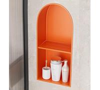 HEFJIAYCIQ Niche De Douche en Acier Inoxydable, Niche Arquée Encastrée sans Carrelage, pour Salle De Bain, Cuisine, Salon,2 Tier Orange,28x15x62cm