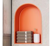 HEFJIAYCIQ Niche De Douche en Acier Inoxydable, Niche Arquée Encastrée sans Carrelage, pour Salle De Bain, Cuisine, Salon,1 Tier Orange,35x15x45cm
