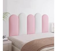 HEFJIAYCIQ Panneaux De Tête De Lit Elliptiques 3D Anti-Collision, Stickers Muraux Auto-Adhésifs pour La Décoration Murale, Panneau De Tête De Lit À Fixer Au Mur,Pink Set,120x55cm