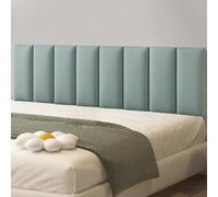 HEFJIAYCIQ Panneaux De Tête De Lit Rembourrés pour Queen Size, Tête De Lit Murale Anti-Collision, Panneaux Muraux Peel and Stick pour Chambre À Coucher,Light Blue,120x60cm