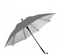 HEFJIAYCIQ Parapluie en Bâton De Marche avec Grande Poignée, Double Usage Soleil Et Pluie, Canne Parapluie Classique Coupe-Vent À Ouverture Automatique,Gris,82cm/32inch