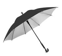 HEFJIAYCIQ Parapluie en Bâton De Marche avec Grande Poignée, Double Usage Soleil Et Pluie, Canne Parapluie Classique Coupe-Vent À Ouverture Automatique,Noir,82cm/32inch