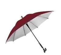 HEFJIAYCIQ Parapluie en Bâton De Marche avec Grande Poignée, Double Usage Soleil Et Pluie, Canne Parapluie Classique Coupe-Vent À Ouverture Automatique,Rouge,82cm/32inch