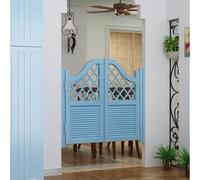 HEFJIAYCIQ Portes Battantes Pour Café, Porte Battante Intérieure En Bois Massif Avec Charnières À Fermeture Automatique, Pour Bar, Cuisine, Cloison, Salon,Blue 2,75x100cm