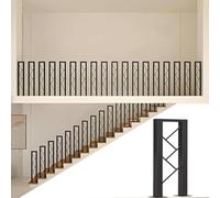 HEFJIAYCIQ Rampe D'escalier En Forme De U, Hauteur 1,1-3,3 Pieds Rampe De Sécurité Antidérapante En Fer Forgé, Idéale Pour Porche, Loft, Terrasse, Hôtel,Noir,55cm/1.8ft