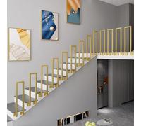 HEFJIAYCIQ Rampe D'escalier En U, Rampe En Fer Forgé À Fixation Latérale Avec Base À Support Plat, Pour Rampe D'escalier, Porche, Terrasse, Marches Extérieures,D'or,35cm/1.1ft