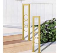 HEFJIAYCIQ Rampe D'escalier En U, Rampe En Fer Forgé Haute 35-100 Cm, Barre D'appui Pour Escalier Extérieur Pour Villa Avec Jardin,Gold 1,95cm/3.1ft