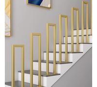 HEFJIAYCIQ Rampe D'escalier Intérieure En Métal En Forme De U, Rampe D'escalier Extérieure En Fer Forgé Pour Marches, Pour Porches, Terrasses, Jardins,D'or,35cm/1.1ft