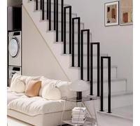 HEFJIAYCIQ Rampe D'escalier Intérieure En Métal En Forme De U, Rampe D'escalier Extérieure En Fer Forgé Pour Marches, Pour Porches, Terrasses, Jardins,Noir,35cm/1.1ft