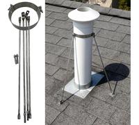 HEFJIAYCIQ Support De Fixation Pour Tuyau De Poêle À Cheminée, Kit De Supports En Acier Inoxydable Pour Tuyau De Cheminée, Stabilité Contre Le Vent Et La Neige,Argent,300mm