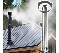 HEFJIAYCIQ Support Mural Pour Tuyau De Cheminée, Pince À Clipser Pour Revêtement De Conduit De Fumée Pour Construction Murale, Pince En Acier Pour Fixer Le Système De Cheminée,Argent,270mm