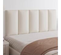HEFJIAYCIQ Tête De Lit Capitonnée Peel and Stick, Panneaux Muraux Autocollants 3D Anti-Collision, Tête De Lit À Fixer Au Mur pour La Décoration Murale,Off White,140x50cm
