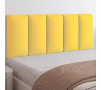 HEFJIAYCIQ Tête De Lit Capitonnée Peel and Stick, Panneaux Muraux Autocollants 3D Anti-Collision, Tête De Lit À Fixer Au Mur pour La Décoration Murale,Jaune,180x50cm
