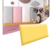 HEFJIAYCIQ Tête De Lit Murale Tapissée, Panneaux Muraux 3D Imperméables Et Autocollants, Têtes De Lit - Lits Jumeaux Et Lits King,Jaune,20x50cm