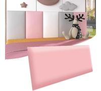 HEFJIAYCIQ Tête De Lit Murale Tapissée, Panneaux Muraux 3D Imperméables Et Autocollants, Têtes De Lit - Lits Jumeaux Et Lits King,Rose,20x50cm