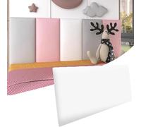 HEFJIAYCIQ Tête De Lit Murale Tapissée, Panneaux Muraux 3D Imperméables Et Autocollants, Têtes De Lit - Lits Jumeaux Et Lits King,Blanc,20x50cm