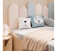 HEFJIAYCIQ Tête De Lit Peel and Stick, Panneaux Muraux 3D Anti-Collision pour Enfants, Dosseret De Lit pour Lit Simple Et Double,Beige Set,200x55cm