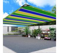 HEFJIAYCIQ Toile D'ombrage À 70% De Rayures avec Œillets, Couverture D'ombrage pour Pergola, Bâche en Filet pour Le Patio, L'extérieur, Le Jardin, L'arrière-Cour,Bleu,3x9m