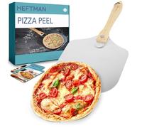 HEFTMAN Pelle à pizza de 30,5cm | Pelle à pizza en aluminium avec poignée en bois pliable pour un rangement facile, pelle tournante légère pour four, grill