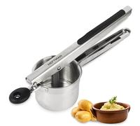 HEFTMAN Presse Puree - Presse-Purée en Acier Inoxydable avec Poignées Ergonomiques en Silicone - Ecrase Pomme de Terre Multifonctionnel - Idéal pour les Fruits, Légumes, Alimentation Bébé