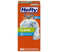 Hefty Recyclage des sacs poubelles/ordures (transparent, cordon de serrage de cuisine, 13 gallons, 60...