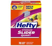 Hefty Slider Lot de 78 sacs de rangement Quart