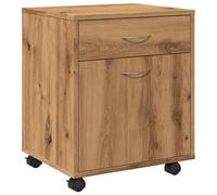 HEFZGDB Armoire à roulettes en chêne Artisan - 45 x 38 x 54 cm - En bois - Pour salon, buffet, cuisine, bureau, chambre à coucher, débarras, salon