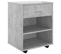 HEFZGDB Armoire à roulettes - Gris béton - 46 x 36 x 59 cm - En bois - Armoire de cuisine - Pour cuisine, chambre à coucher, salon, débarras