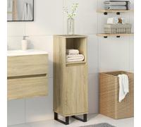 HEFZGDB Armoire de salle de bain en chêne Sonoma - 30 x 30 x 100 cm - Buffet - Petite armoire de salle de bain - Armoire à pharmacie pour chambre d'amis, toilettes, salon, cuisine