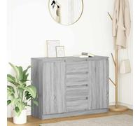 HEFZGDB Buffet avec tiroirs et portes pour salon et bureau à domicile - Idées de rangement pratiques pour buffet avec tiroirs et étagères - Gris sonoma - 100,5 x 35 x 76 cm