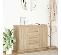 HEFZGDB Buffet avec tiroirs et portes pour salon et bureau à domicile - Idées de rangement pratiques pour buffet avec tiroirs et étagères en chêne Sonoma 100,5 x 35 x 76 cm
