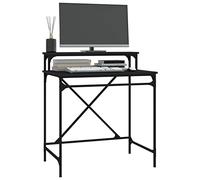 HEFZGDB Bureau noir 80 x 50 x 90 cm en bois et fer pour ordinateur, table de jeu, table à manger, petite table de bureau pour chambre à coucher, salon, bureau, cuisine