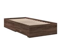 HEFZGDB Cadre de lit avec tiroirs marron aspect chêne 75 x 190 cm Lit d'appoint lit simple double pour chambre d'amis, auberge, salon, chambre à coucher
