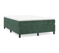 HEFZGDB Cadre de lit sans matelas, vert foncé, 140 x 190 cm, en velours, lit double, lit d'appoint, lit familial, lit simple pour chambre à coucher, auberge, salon, chambre d'amis