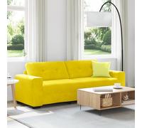 HEFZGDB Canapé 3 places, jaune, 180 cm de large, housse en velours, design moderne, assise confortable, structure en bois stable, forme rectangulaire, grands accoudoirs, rembourrage confortable