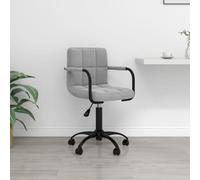 HEFZGDB Chaise de bureau pivotante en velours gris clair avec vérin à gaz réglable en hauteur et rotation à 360 degrés pour un confort d'assise optimal et structure en acier stable avec roulettes
