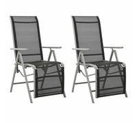 HEFZGDB Chaise longue de jardin en aluminium revêtu par pulvérisation avec dossier et repose-pieds réglables en 7 positions, textilène respirant pour plus de confort, fauteuil d'extérieur robuste